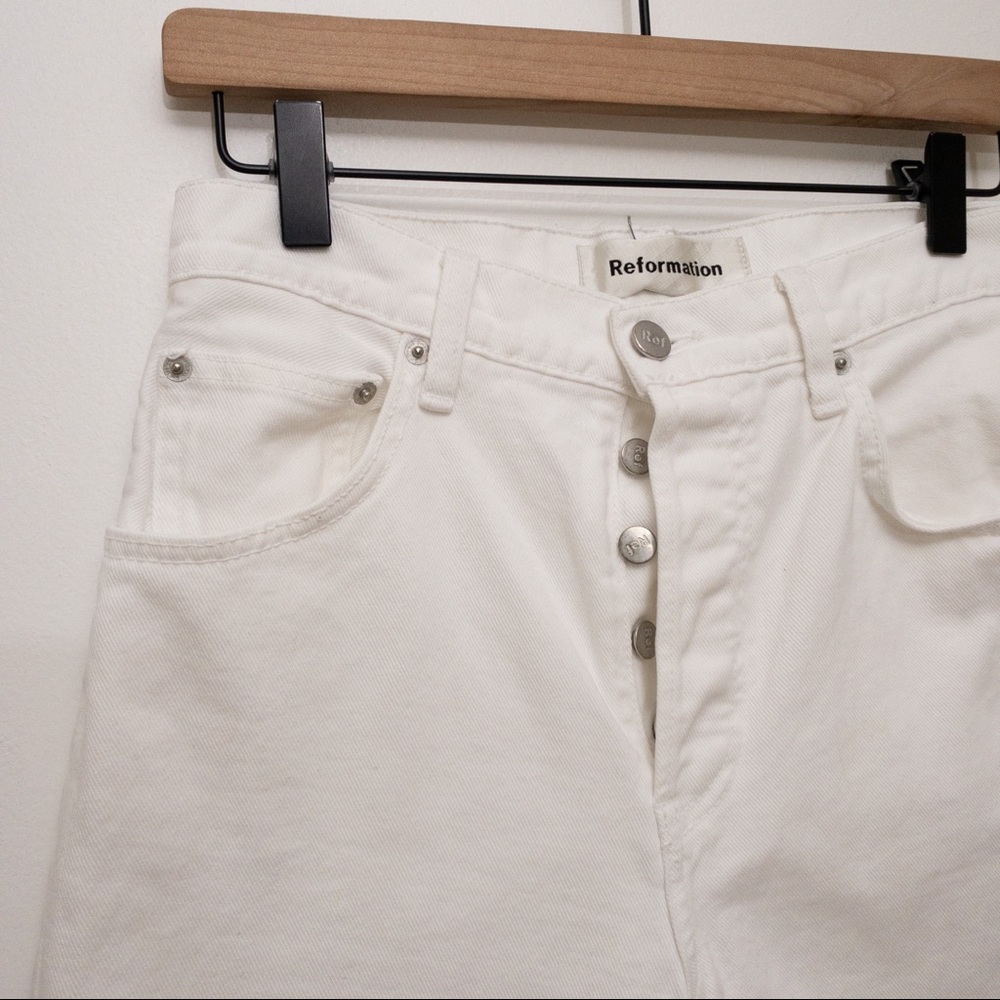 REFORMATION Cynthia High Relaxed Jean White - Picture 4 of 10